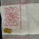 Vintage‎ Embroidered Floral Handkerchief Pink Photo 2