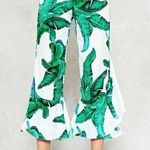 IVIVI | Tropical Foliage Print Cropped Ruffle Hem Pants Sz M Size M Photo 0