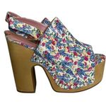 Dolls Kill Sugar Thrillz  Cottage Floral Platform Heels Size 10M Photo 0