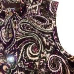 Charter Club Charter‎ Club Women's Large Relaxed Purple/ Brown  Velour Paisley Vest Photo 1