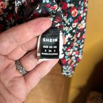 SheIn Floral Print Lace Trim V-neck Blouse Black Red Blue Green Size Small Photo 9