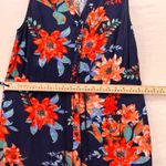 Talbots Womens Maxi Dress Size 6 Blue Orange V Neck Floral Beach Aloha Vacation Photo 12