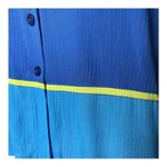 Diane Von Furstenberg  Color Authority‎ Crinkle Tunic Top Size L Colorblock Blue Photo 5