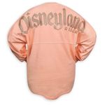 Disneyland Long Sleeve Spirit Jersey Oversized T-Shirt Peach Pink Gold Glitter Photo 2