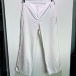 Escada Sport White Cotton Trousers Pink Satin Side Stripe Country Club Size 44 Photo 1