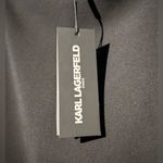 Karl Lagerfeld  Black Ruffle Hem Skirt Sz 10 Classic Minimalist Contemporary NWT‎ Photo 2