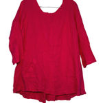 Flax pink tunic women's medium lagenlook organic linen sustainable summer comfy Photo 0