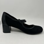 Aetrex  Simone Mary Jane Heels Size 7.5 Suede Black Strappy Heels Goth Academia Photo 6