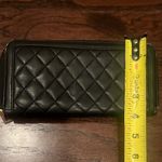 Love moschino  Black Leather Quilted Zip Around Accordion Wallet Photo 3