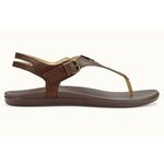 OluKai 'Eheu Thong Sandal in Kona Coffee Brown Leather size 6 Tan Photo 1