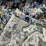 Belle Sky Belle & Sky Top Women's Size Small Blue Floral Boho Ruffled Lace Casual Blouse Photo 5