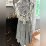 Boutique Boho Tiered Mini Dress with 3D Rosette Trim | Made in Italy | Size 10 Photo 1