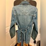 Michael Kors Blue Denim Cargo Field Coat Gold Buttons Photo 1
