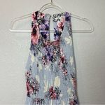 Bleuh Ciel  Blue Floral Midi Dress with Smocking on Chest Size S Photo 1
