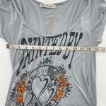 Ed Hardy  XS Christian Audugigier T-Shirt Asymmetrical Short Sleeve Gray Floral Photo 6
