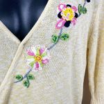 Versace Jeans Couture Vintage Shirt Butter Yellow Floral Embroidered Knit Top L Size L Photo 4