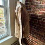 Ami Brown Suede Button Up Jacket Shacket Lightweight Boho Chic Classic Style Size XL Photo 3