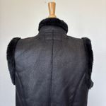 Jaclyn Smith Solid Black Faux Fur Trim Vest Photo 7