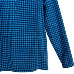Lands’ End Women’s Blue & Black Houndstooth Fleece Quarter Zip Pullover S (6–8) Photo 4