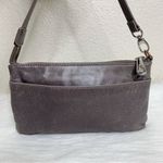 Hobo The Original Leather Zipper Baguette Mini Bag Clutch Purse Gray Photo 7