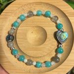 Handmade  Abalone Rose Quartz Moonstone Labradorite Quartzite Hematite Bracelet Photo 0