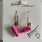 Betsey Johnson  Drinking Stanley Cup in Pink Shepherds wire Earrings Photo 0
