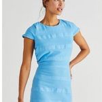 Free People Free-est Mika Mini Dress Striped Open Tie Button Back Cotton Linen S Photo 0