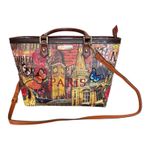 Nicole Lee USA Paris Baroque Print Studded Tote Bag Detachable Shoulder Strap Photo 1