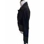 Kenar  Women's RARE Black Suede Leather Belted Jacket W Shiny Leather Accent Sz M Photo 3