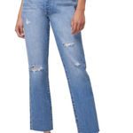 joe's jeans JOES Straight Leg Jeans Womens Size 25 High Rise Ankle Length Distressed Denim Photo 0