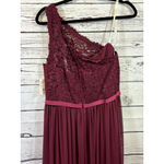 David's Bridal Women's Wine One Shoulder Lace Dress Size 10 NWT Photo 7