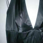 DeLaru 8 Sexy Halter Satin Black Knee Length Dress Photo 6