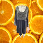 Style & Co Black and Gray Knit V Neck Dress Size Large Photo 3