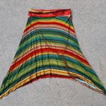 Wet Seal Y2K Boho Hippie Stripe Handkerchief Hem Elastic Skirt Braided Belt Photo 0