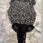 Free People NWOT Cheetah Bare It All bodysuit - hygienic sticker - vneck repair Photo 5