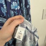 LOGO By Lori Goldstein LOGO Lori Goldstein Layers Blue Floral Mock Neck Shirt Preppy Womens XL Photo 3