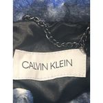 Calvin Klein Checkered Plaid Woolen Oversized Jacket Navy Purple Gray Size LG Photo 4