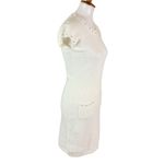 Naf Naf White Angora Wool‎ Blend Knit Sweater Dress Short Sleeve Medium Photo 3