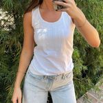 Liz Claiborne Y2k basic white embroidered tank top by   Photo 1