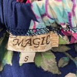 Magic  Navy Floral Maxi Dress with Lace Photo 3