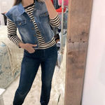 No Boundaries  jean jacket cropped size XXlarge juniors Photo 2