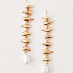Peppermayo Gold Drop Earrings with Pearl Accent Photo 2