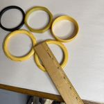 Vtg Bakelite Bangle Bracelets Craved Yellow Green TESTED‎ MCM Retro Spacer Corn Photo 9