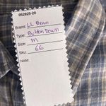 LL Bean Womens Flannel Shirt Size M Retro Plaid Button Down Cozy Fuzzy Comfy Blue Size M Photo 11