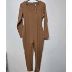 SKIMS NEW  All-In-One Scoop Neck Long Sleeve Jumpsuit - Caramel Womens‎ Size 2X Photo 2