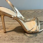 Schutz  Inez Sandal Gold Size 9 Strappy High Heels Metallic Ankle Strap Dressy Photo 8