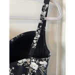 Niptuck Womens Floral Black Silver White Ruched Bodice One Piece Swim Suit 8 Photo 3