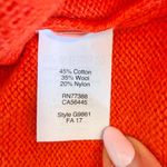 J.Crew  Bright Tangerine Orange Crew Neck Long Sleeve Sweater Bell Cuffs Size S Photo 5