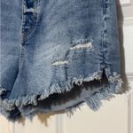 We The Free Free People Crvy Vintage Distressed High Rise Raw Hem Button Fly Denim Shorts 29 Photo 4