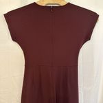 EXPRESS  Medium Jumpsuit Full Length Burgundy Short Sleeve‎ Pockets Bow Tie Front Photo 5